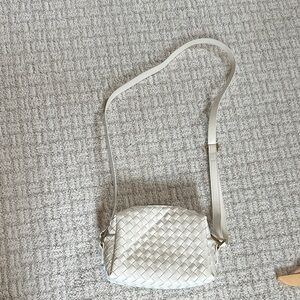 American Eagle White Woven Crossbody Bag